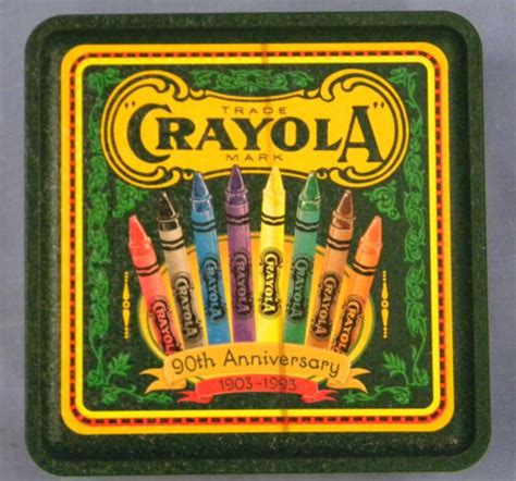 Vintage Crayola Crayons Metal 90th Anniversary Box 1903